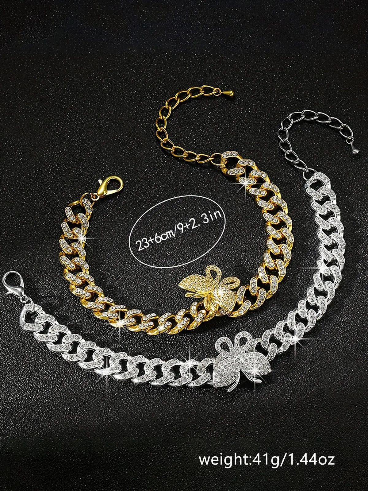 Trendy Individual Hip Hop Cuban Chain Sparkling Full Diamond Butterfly Anklet, Dainty Layered Anklet, Fashionable Jewelry Accessory for Stylish Look, Trendy Jewellery Accessories