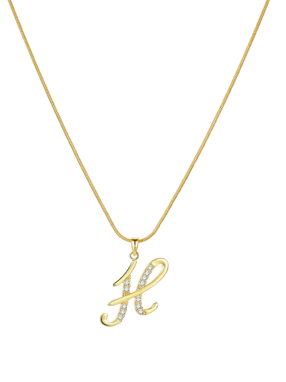 Elegant Simple 26 Letter Copper Zircon Pendant Necklace for Women, Alphabet Letter Necklace, Stylish Jewelry Accessory, Perfect Gift Idea, Necklace Initial, Birthday Gift Jewelry