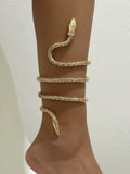 Bendable Snake Wrap Bracelet for Women Men, Flexible Gold Black Serpent Multi-Purpose Jewelry, Wrist Cuff Armband Necklace Leg Chain Ankle Bracelet, Freely Shapeable Simulated Snake Body Jewelry, Gothic Medusa Halloween Cosplay Costume Accessory