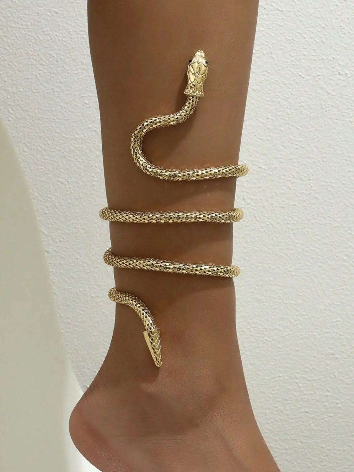 Bendable Snake Wrap Bracelet for Women Men, Flexible Gold Black Serpent Multi-Purpose Jewelry, Wrist Cuff Armband Necklace Leg Chain Ankle Bracelet, Freely Shapeable Simulated Snake Body Jewelry, Gothic Medusa Halloween Cosplay Costume Accessory