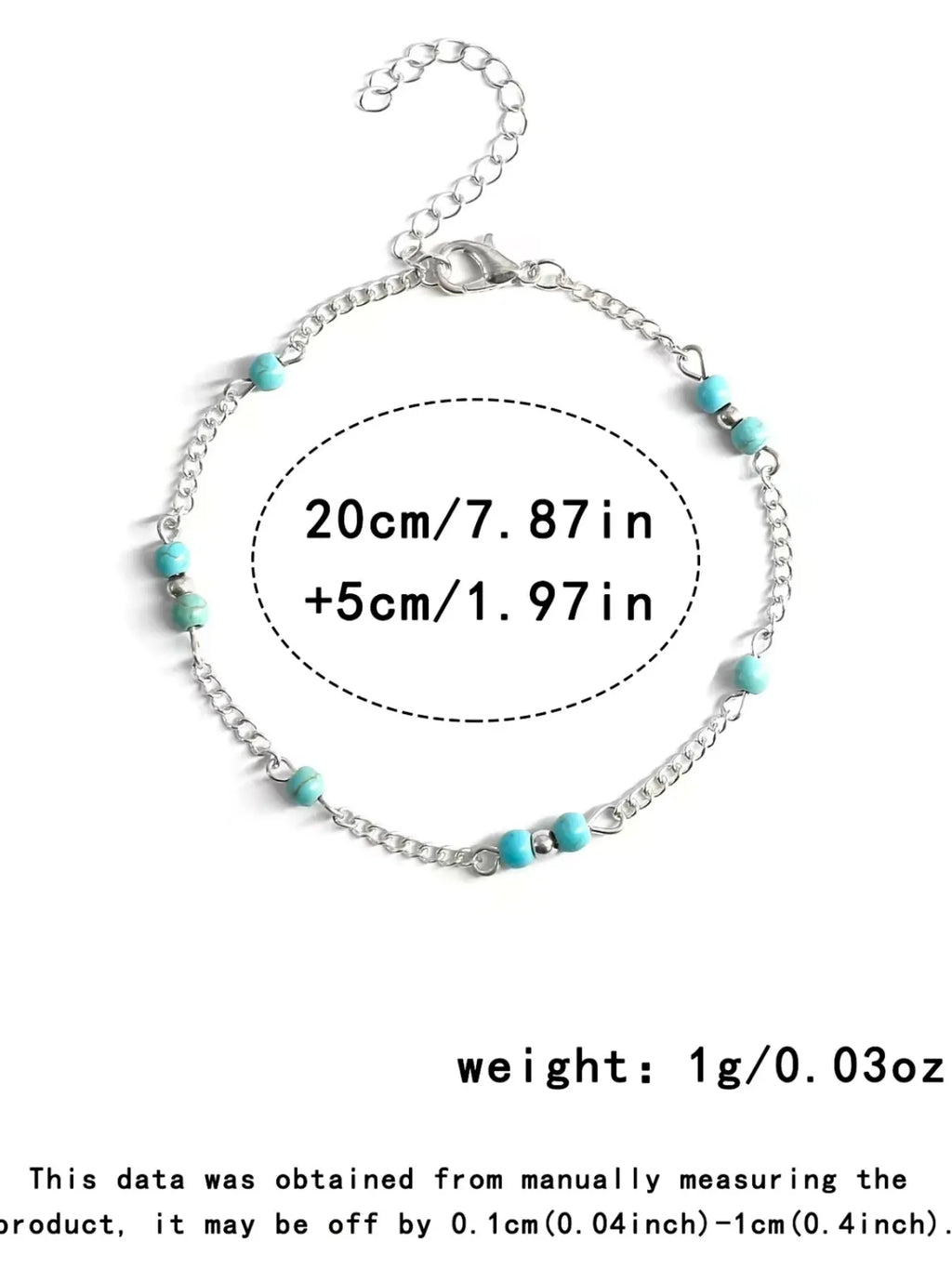 Ankle Bracelets for Women Boho Anklet Waterproof Turquoise Anklets Link Chain Non Tarnish, Dainty Anklet Bracelets Adjustable Summer Beach Foot Jewelry Elegant Accessory Trendy Jewelry