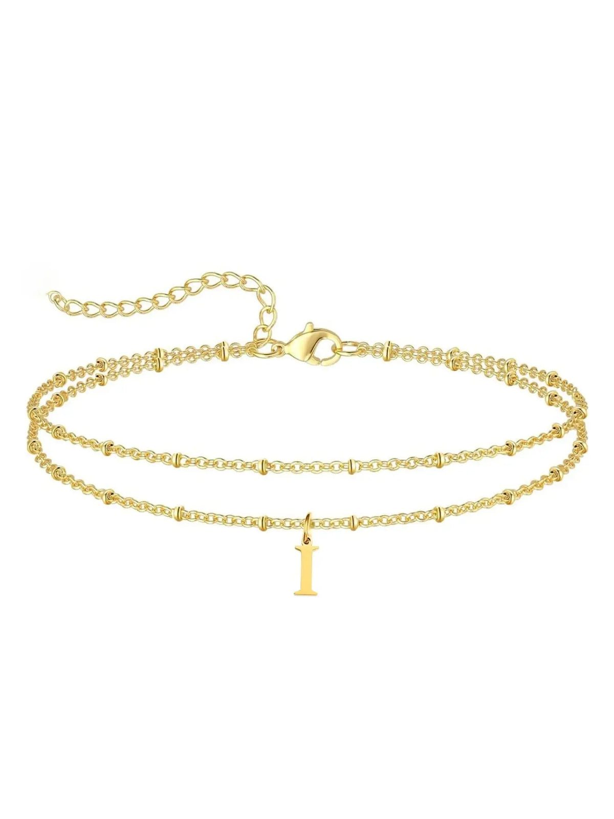 Letter A Design Anklet for Women, Fashion Jewelry for Party, Daily Clothing Decor, Jewelry for Birthday Gift, Personalized Jewelry Gift, Adjustable Anklet, Initial Anklet, Trendy Jewelry