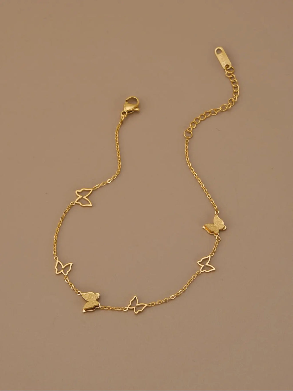 Elegant Hollow Design Butterfly Stainless Steel Anklet for Women, Summer Jewelry, Jewellery, Perfect Gift for Beach Parties & Summer Vacations, Casual Style Ankle Chain