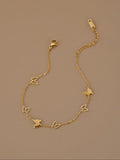 Elegant Hollow Design Butterfly Stainless Steel Anklet for Women, Summer Jewelry, Jewellery, Perfect Gift for Beach Parties & Summer Vacations, Casual Style Ankle Chain