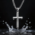 2pcs/set Cross Necklace for Men -Double Layered Cross Pendant Necklaces Waterproof Stainless Steel Cuban Link Rope Chain  Necklace Stack Jewelry 21.65&23.62 Inches