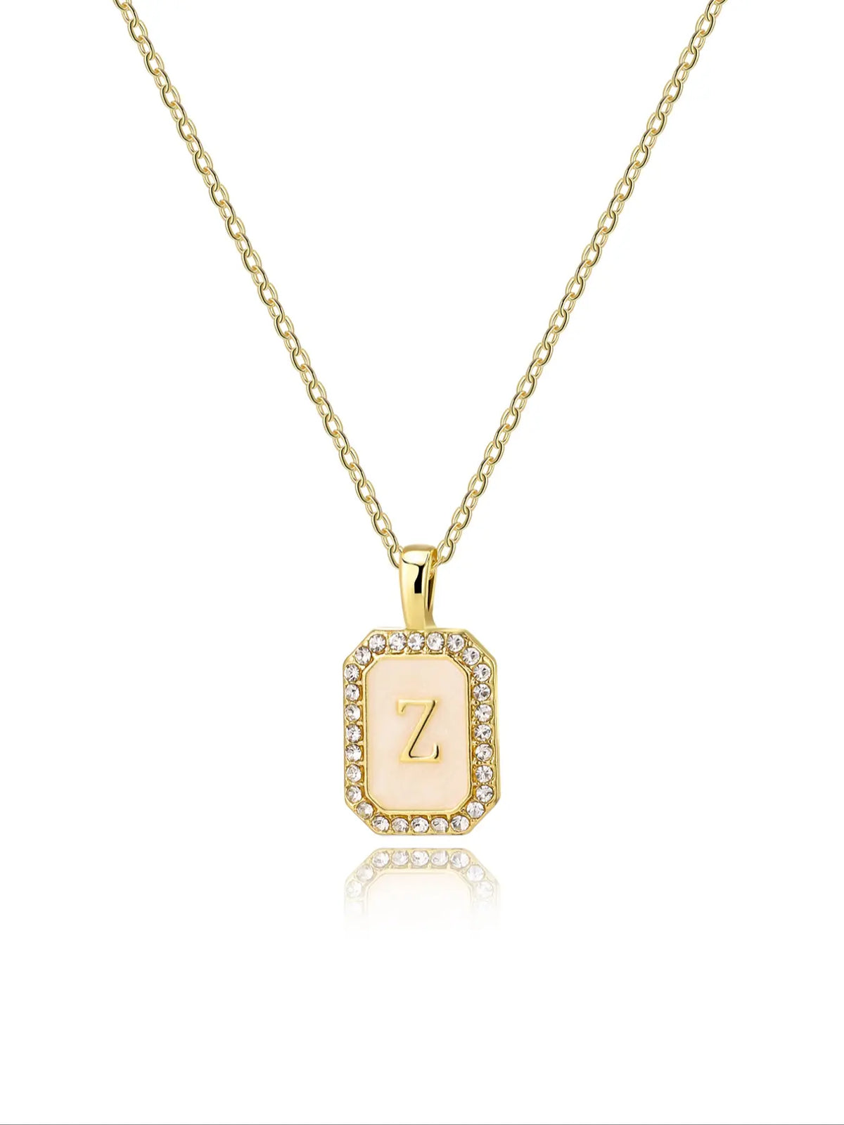 Personalized A-Z Letter Pendant Necklace for Women, Square Rhinestone Inlay, Vintage Glamorous Fashion Jewelry Gift for Her, Elegant Rhinestone Necklace, Initial Letter Necklace, Custom Initial Necklace, Alphabet Necklace