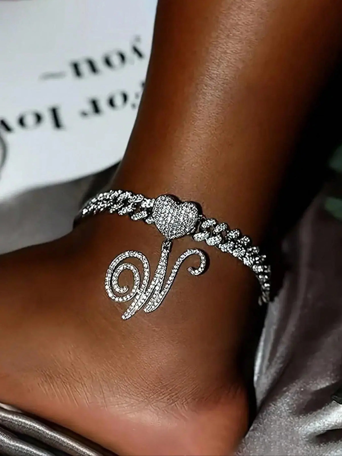 Rhinestone Heart Pendant Anklet, Adjustable Anklet, Fashionable Jewelry Accessories for Women & Girls, Trendy All-match & Exquisite Jewelry for Birthday Gift, Fashion Chic Accessories, Trendy Jewellery Accessories, Foot Jewelry