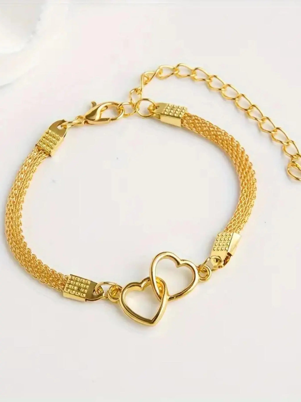 Mother's Day Gift Women's Elegant Heart Design Anklet & Bracelet, Fashion Jewelry for Party, Daily Clothing Decor, Trendy All-match & Exquisite Jewelry for Birthday Gift, Trendy Jewellery Accessories, Fashionable Jewelry Accessories, Love
