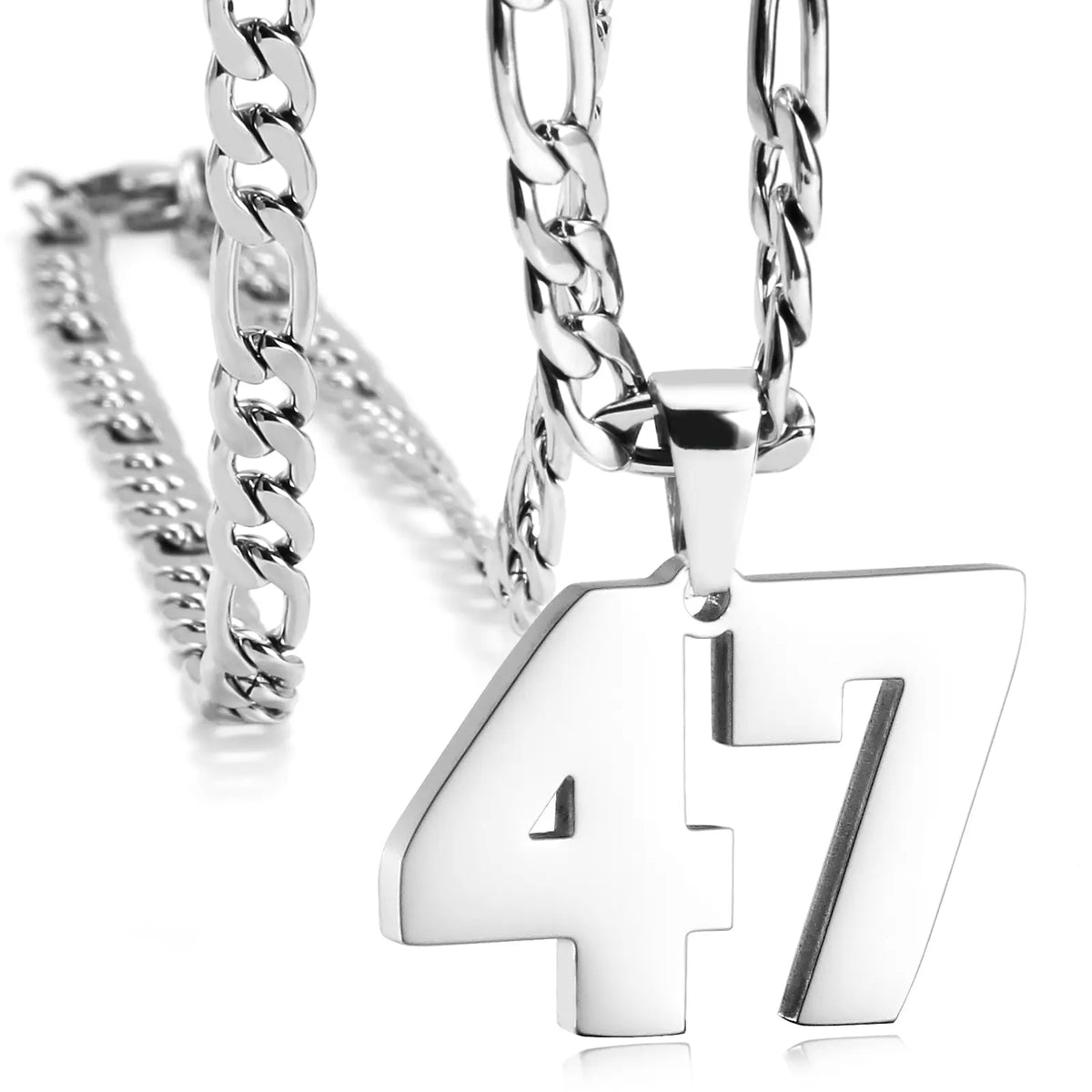 CaptainSteeL Personalized Number Pendant Necklaces for Men - 24in Stainless Steel Chains, Sports Team Inspiration Jewelry Gift, Men's Accessories, Football Drip Accessories, Mens Gifts, Waterproof Wear,sohochic