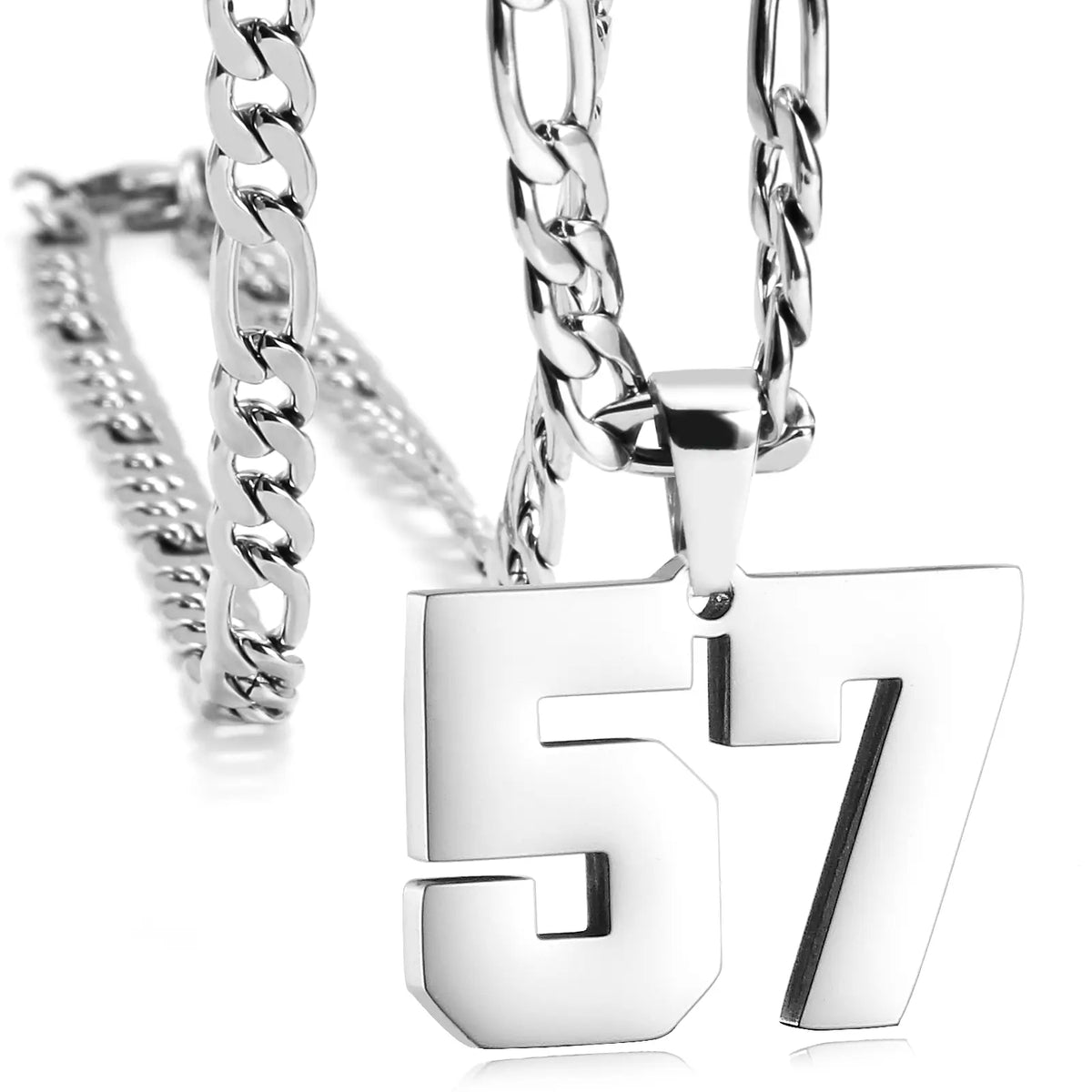 CaptainSteeL Personalized Number Pendant Necklaces for Men - 24in Stainless Steel Chains, Sports Team Inspiration Jewelry Gift, Men's Accessories, Football Drip Accessories, Mens Gifts, Waterproof Wear,sohochic