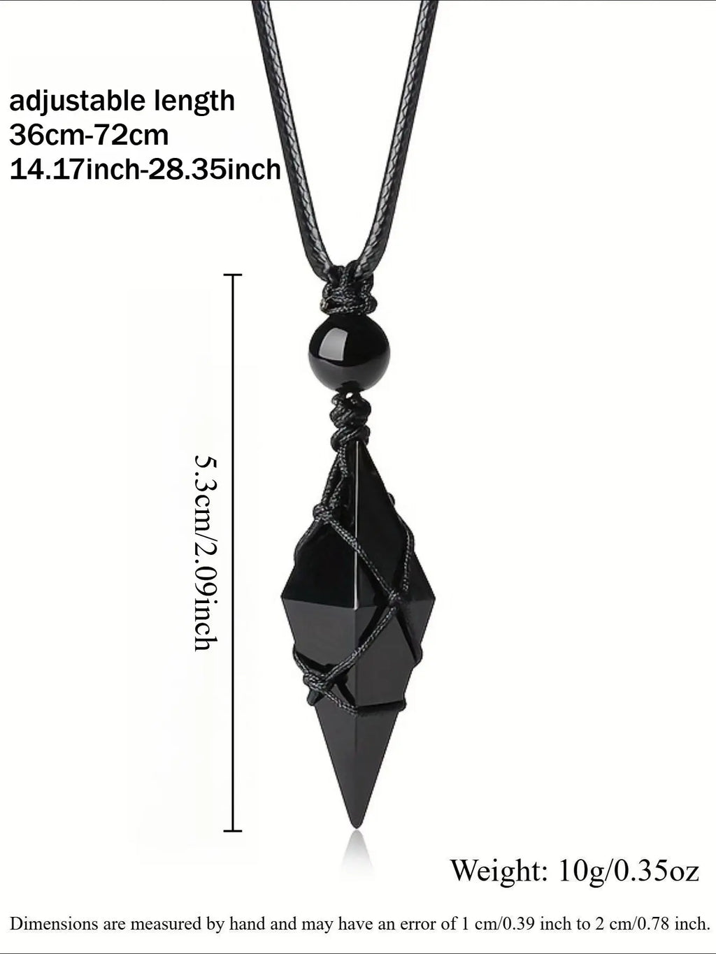Bohemian Natural Obsidian Pendant Necklace, Unisex Adjustable Handmade Boho Style Jewelry, Casual Versatile Gift for Valentine's Day and Mother's Day, Trendy Jewellery Accessories