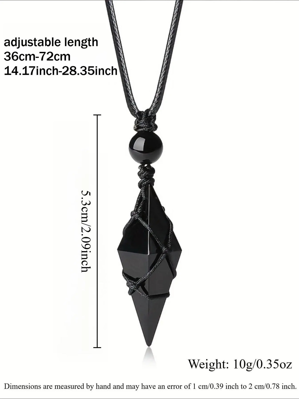 Bohemian Natural Obsidian Pendant Necklace, Unisex Adjustable Handmade Boho Style Jewelry, Casual Versatile Gift for Valentine's Day and Mother's Day, Trendy Jewellery Accessories