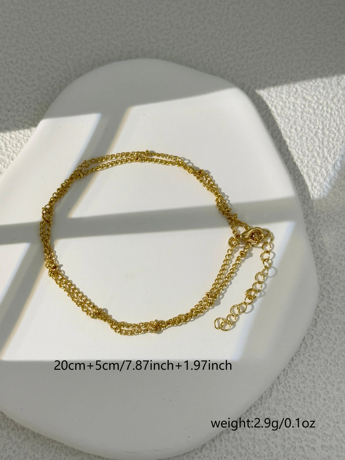 Women's Beaded Anklet Jewelry, Simple Two-Layer Design, Perfect Gift Idea for Party & Beach Wear, Fashionable Multi-Purpose Accessory, Layered Anklet, Summer Jewelry, Fashion Accessories