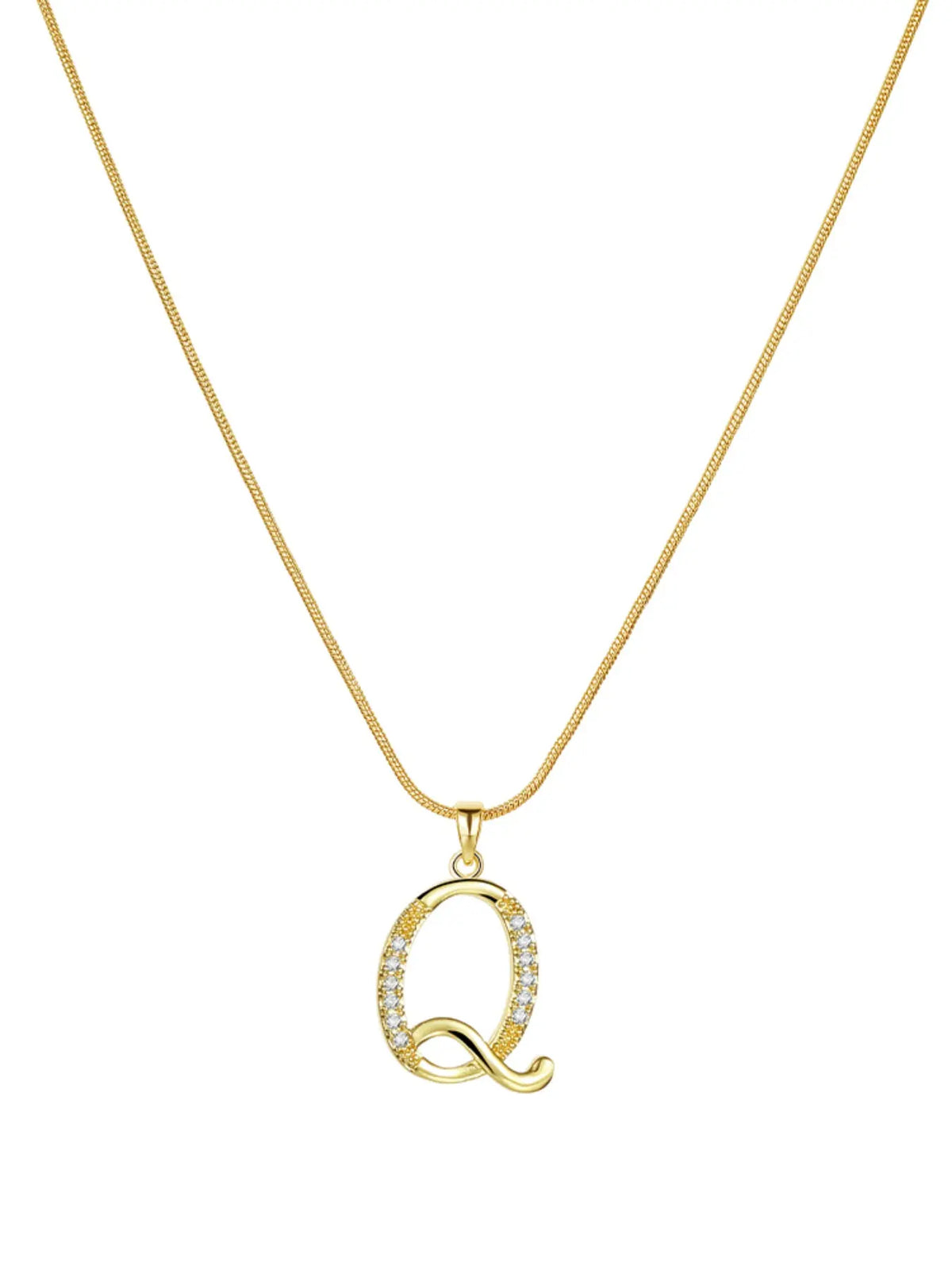 Elegant Simple 26 Letter Copper Zircon Pendant Necklace for Women, Alphabet Letter Necklace, Stylish Jewelry Accessory, Perfect Gift Idea, Necklace Initial, Birthday Gift Jewelry