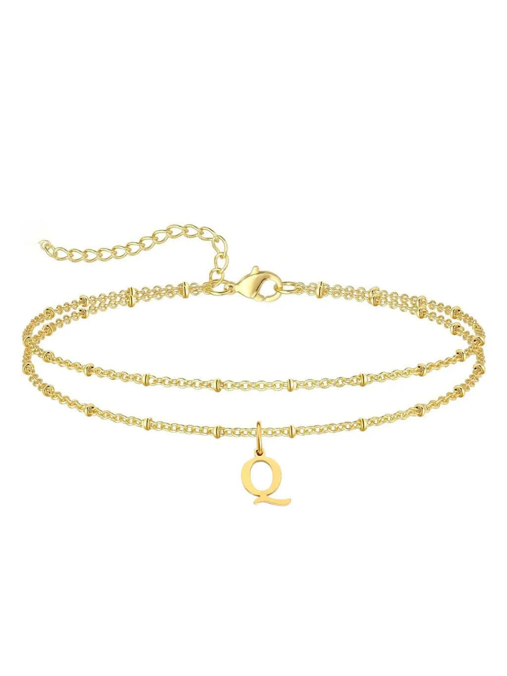 Letter A Design Anklet for Women, Fashion Jewelry for Party, Daily Clothing Decor, Jewelry for Birthday Gift, Personalized Jewelry Gift, Adjustable Anklet, Initial Anklet, Trendy Jewelry