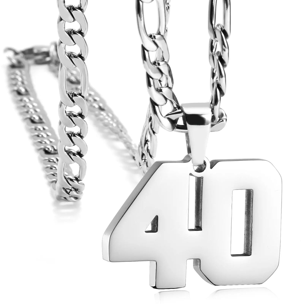 CaptainSteeL Personalized Number Pendant Necklaces for Men - 24in Stainless Steel Chains, Sports Team Inspiration Jewelry Gift, Men's Accessories, Football Drip Accessories, Mens Gifts, Waterproof Wear,sohochic