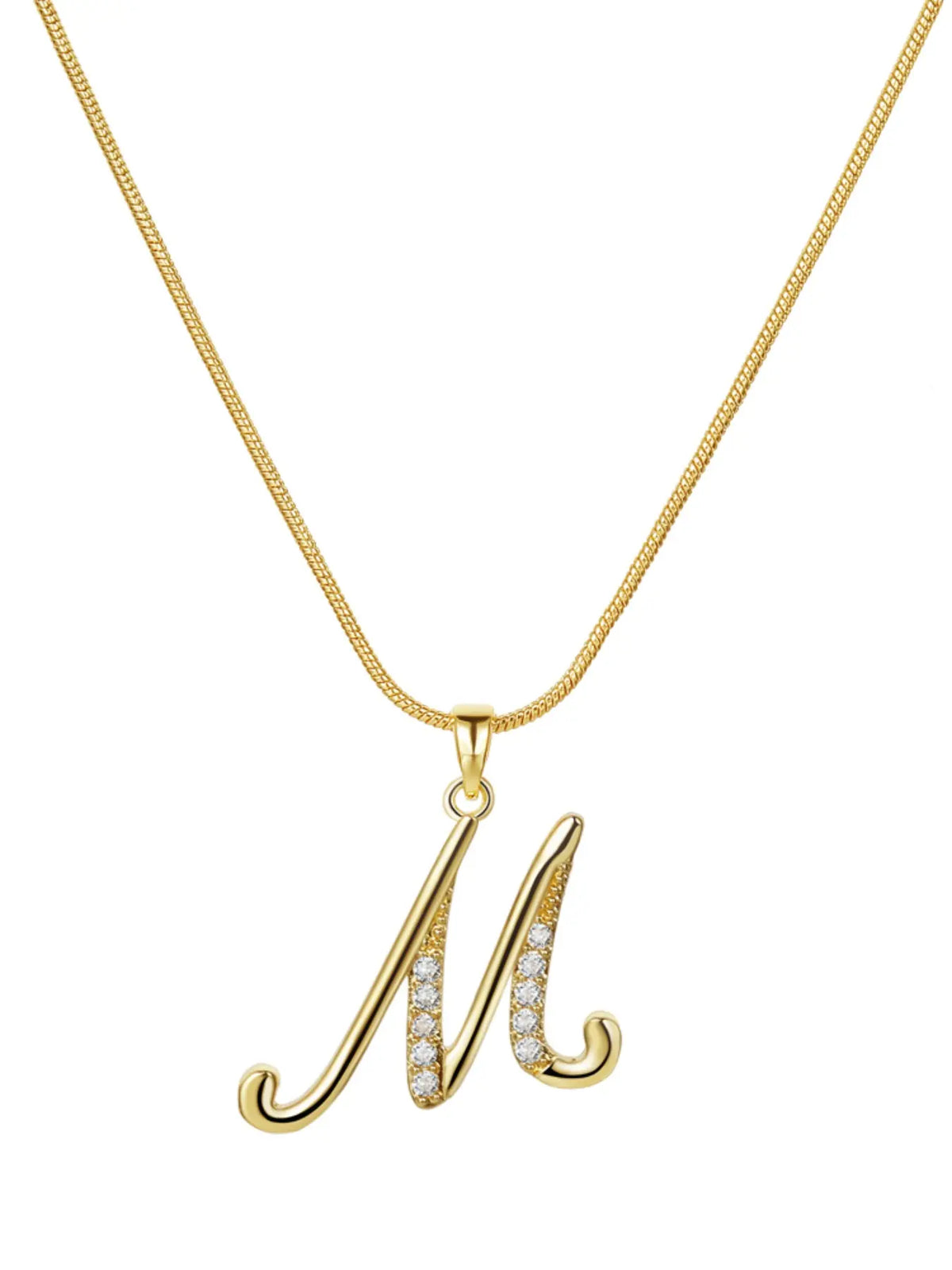 Elegant Simple 26 Letter Copper Zircon Pendant Necklace for Women, Alphabet Letter Necklace, Stylish Jewelry Accessory, Perfect Gift Idea, Necklace Initial, Birthday Gift Jewelry