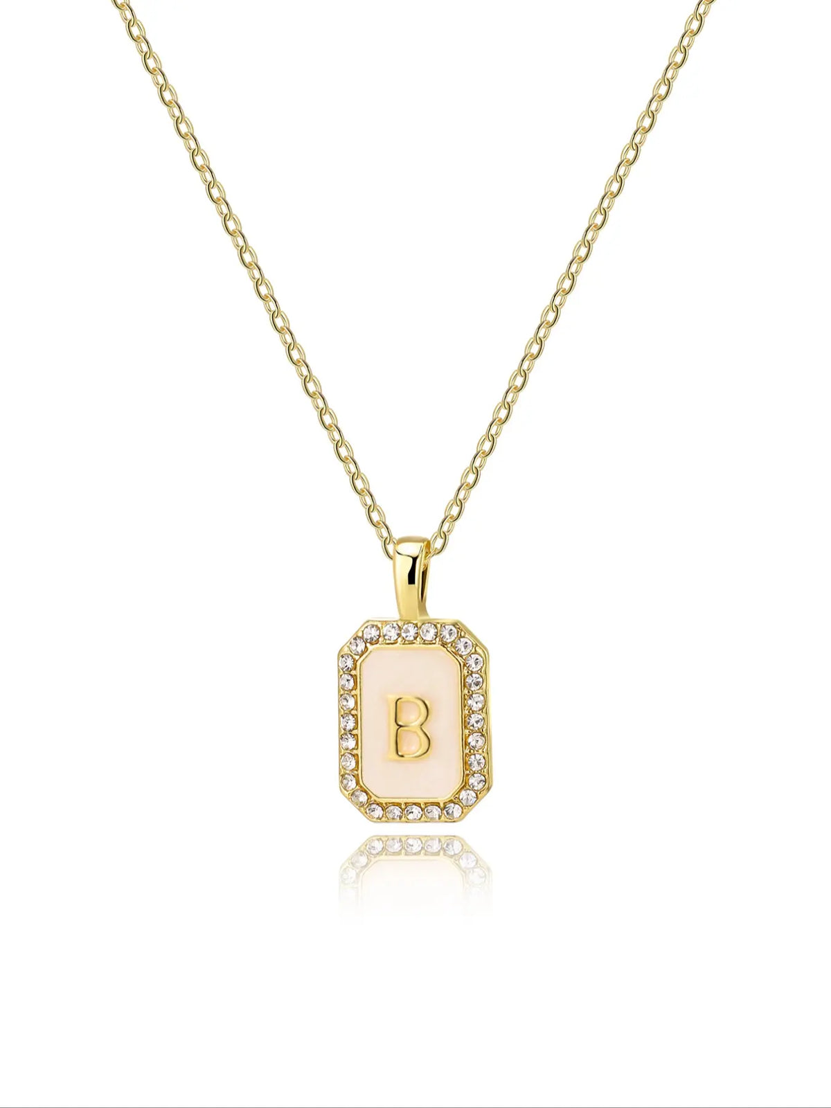 Personalized A-Z Letter Pendant Necklace for Women, Square Rhinestone Inlay, Vintage Glamorous Fashion Jewelry Gift for Her, Elegant Rhinestone Necklace, Initial Letter Necklace, Custom Initial Necklace, Alphabet Necklace