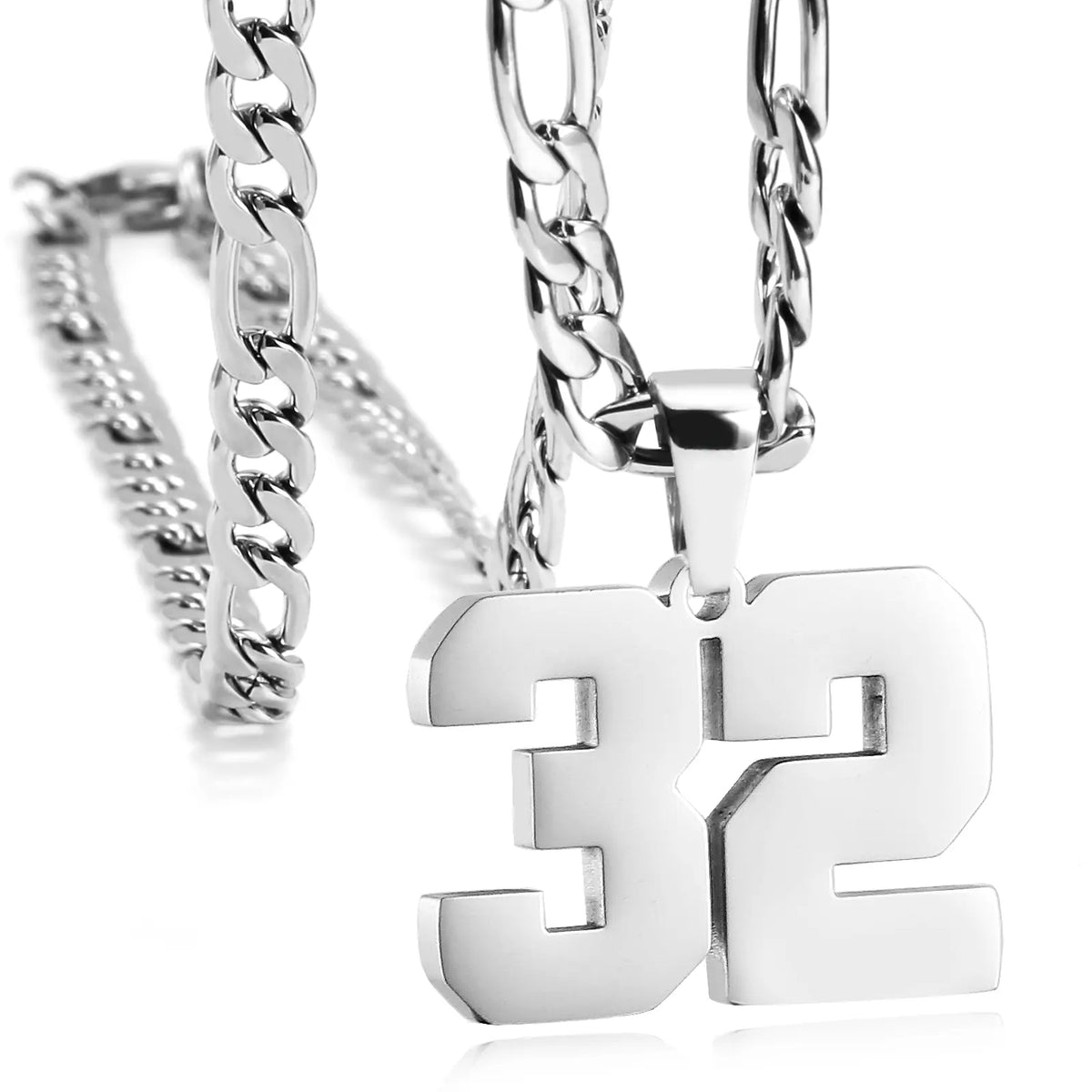 CaptainSteeL Personalized Number Pendant Necklaces for Men - 24in Stainless Steel Chains, Sports Team Inspiration Jewelry Gift, Men's Accessories, Football Drip Accessories, Mens Gifts, Waterproof Wear,sohochic