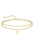 Letter A Design Anklet for Women, Fashion Jewelry for Party, Daily Clothing Decor, Jewelry for Birthday Gift, Personalized Jewelry Gift, Adjustable Anklet, Initial Anklet, Trendy Jewelry