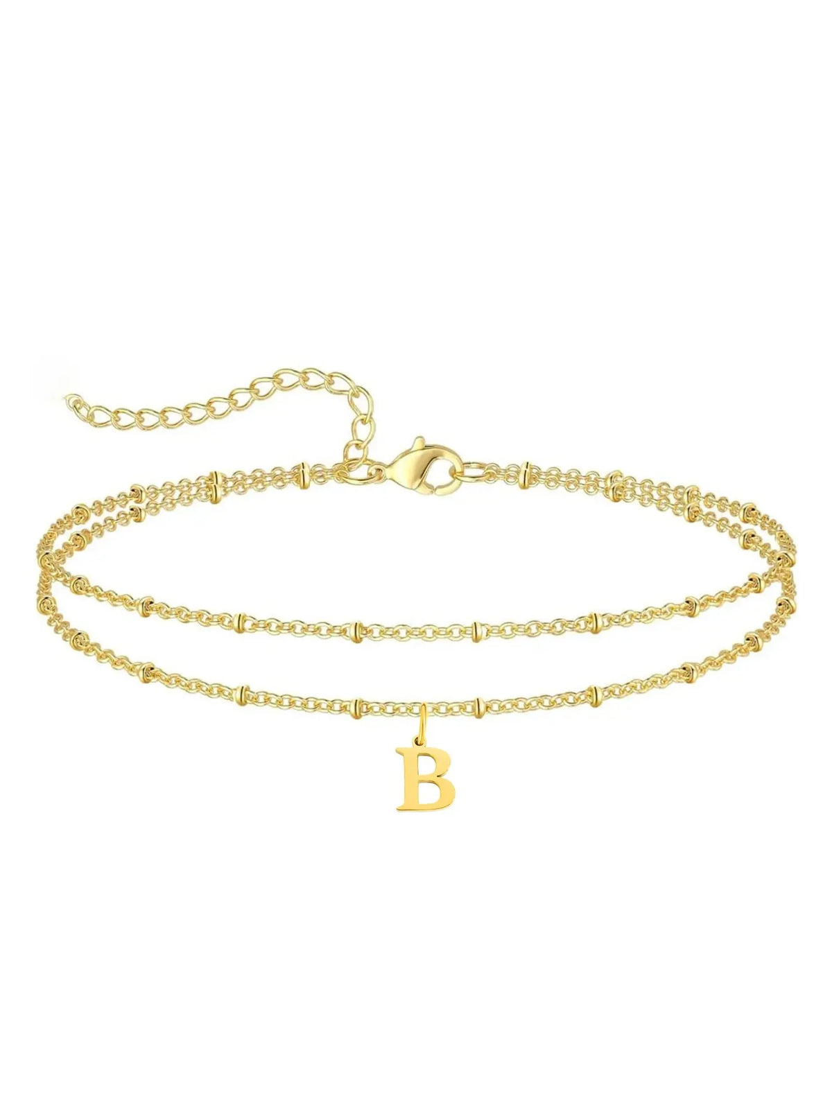 Letter A Design Anklet for Women, Fashion Jewelry for Party, Daily Clothing Decor, Jewelry for Birthday Gift, Personalized Jewelry Gift, Adjustable Anklet, Initial Anklet, Trendy Jewelry
