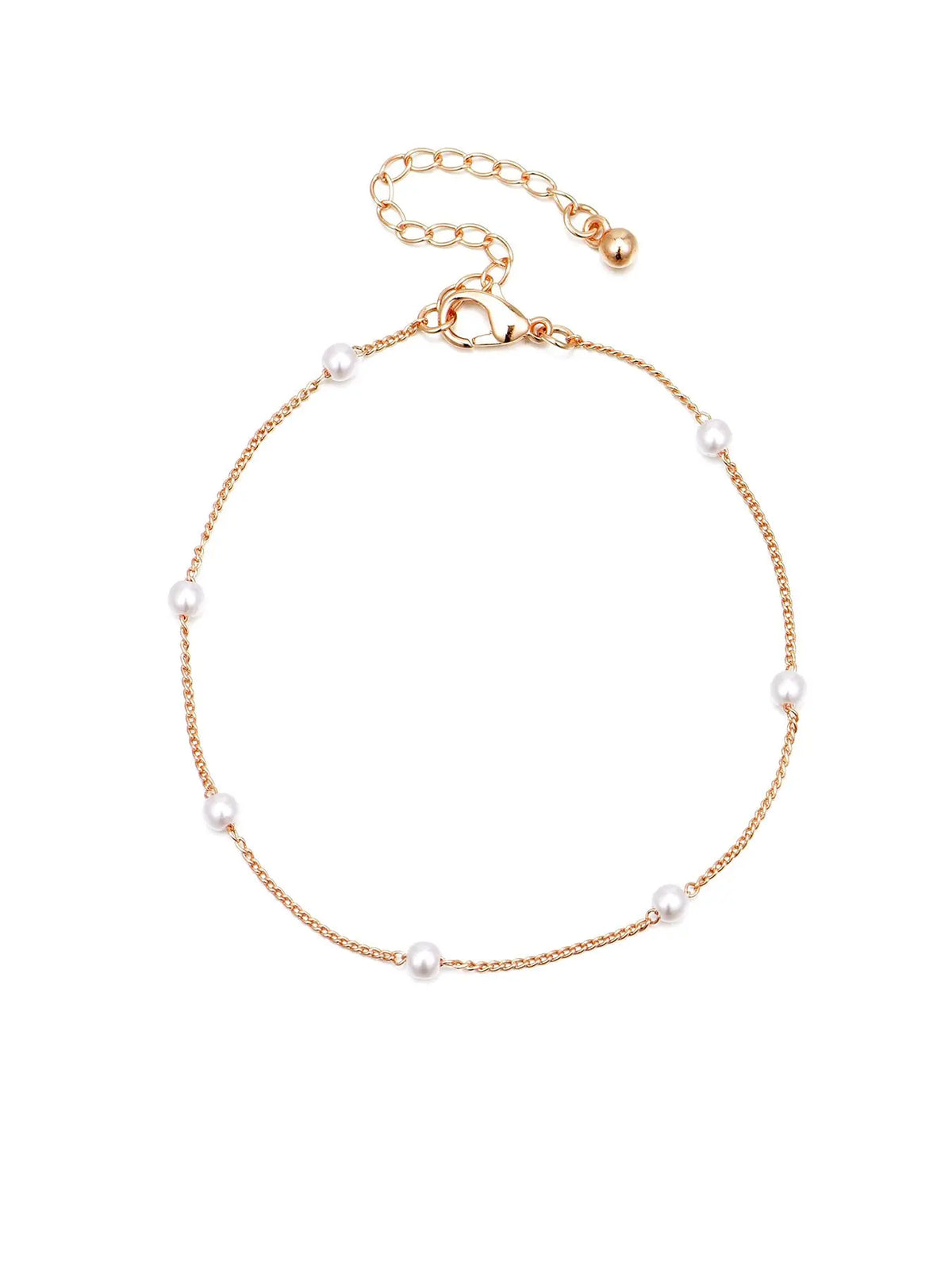 Fashionable Simple Artificial Pearl Decor Anklet, Adjustable Anklet for Women & Girls, Trendy All-match & Exquisite Jewelry for Birthday Gift, Fashionable Jewelry Accessories, Trendy Jewellery Accessories, Fashionable Accessory