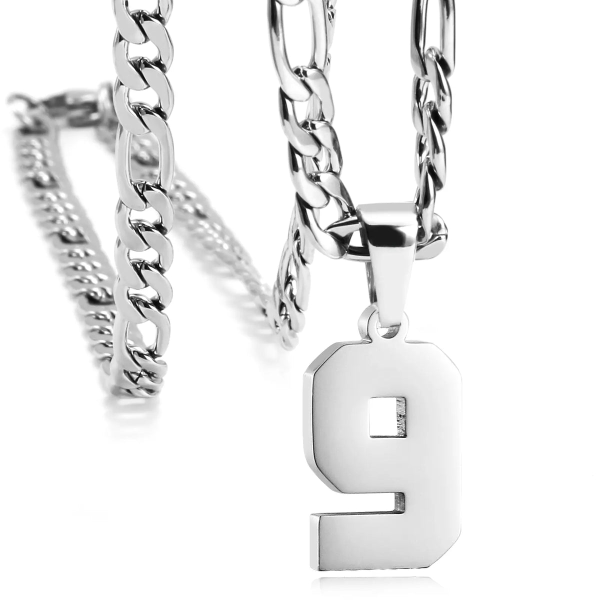 CaptainSteeL Personalized Number Pendant Necklaces for Men - 24in Stainless Steel Chains, Sports Team Inspiration Jewelry Gift, Men's Accessories, Football Drip Accessories, Mens Gifts, Waterproof Wear,sohochic