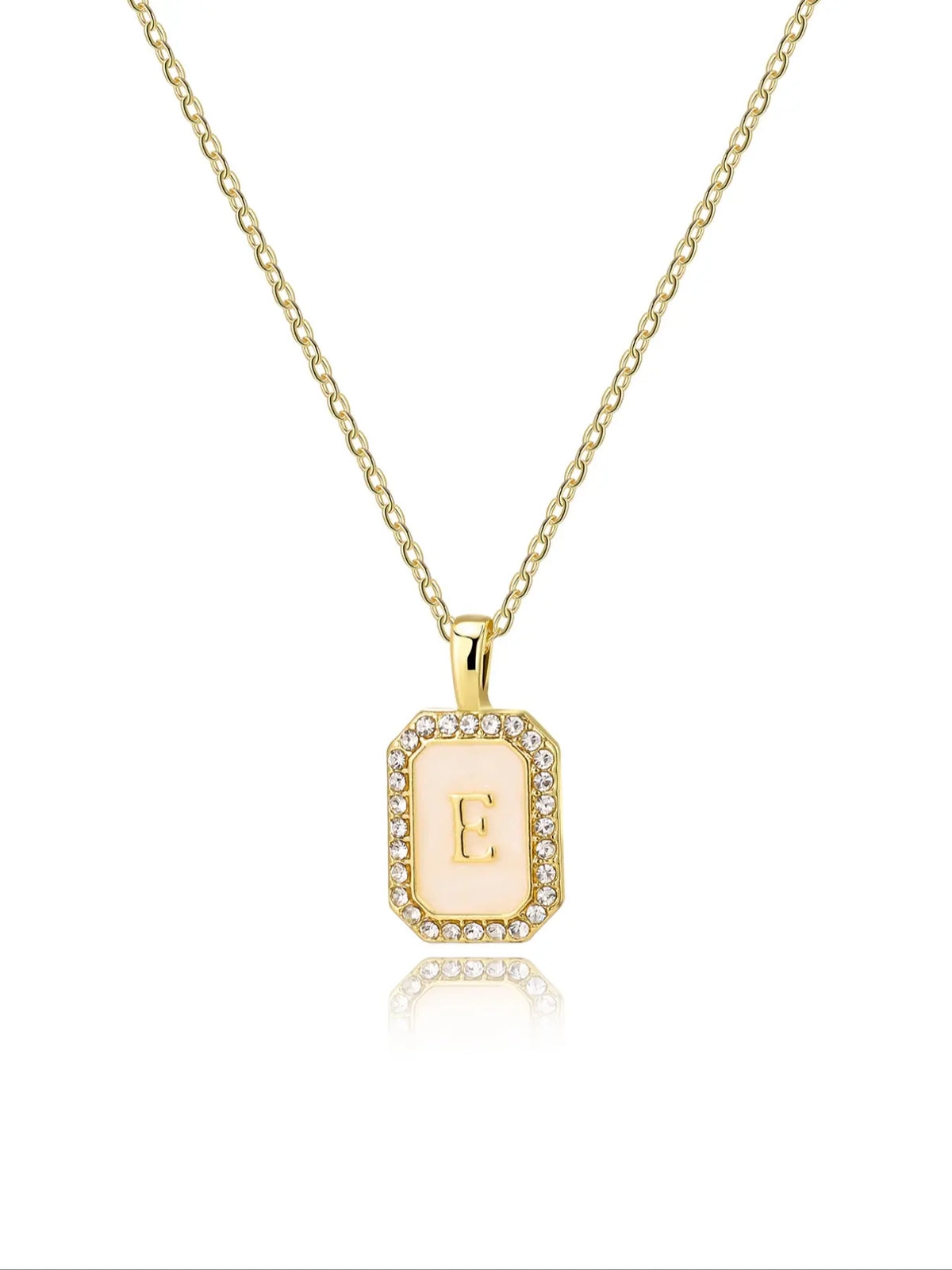 Personalized A-Z Letter Pendant Necklace for Women, Square Rhinestone Inlay, Vintage Glamorous Fashion Jewelry Gift for Her, Elegant Rhinestone Necklace, Initial Letter Necklace, Custom Initial Necklace, Alphabet Necklace