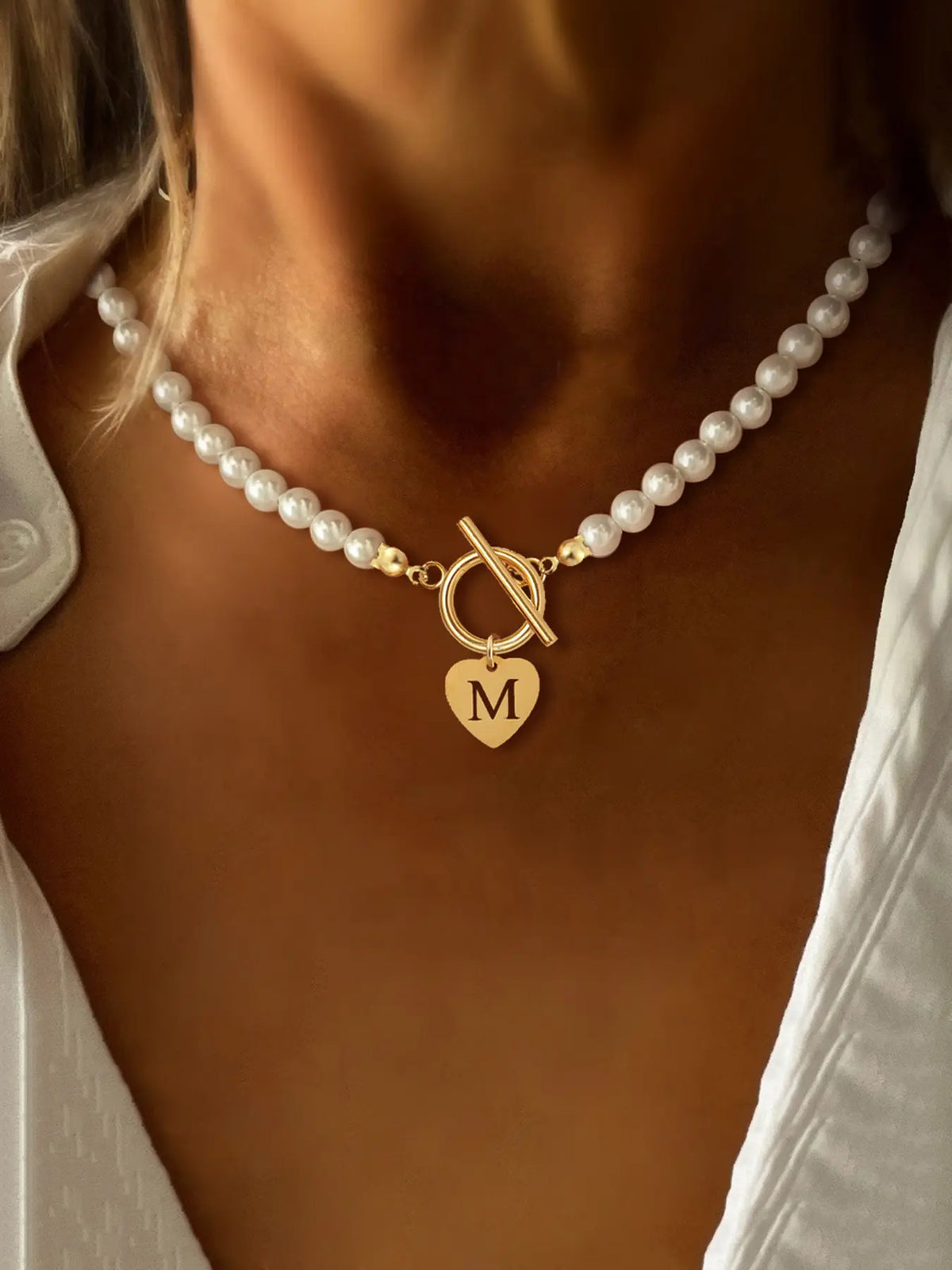 New Classic Simple Fashion Women's Initial Necklace, All Seasons Jewelry, Letter Pattern Design