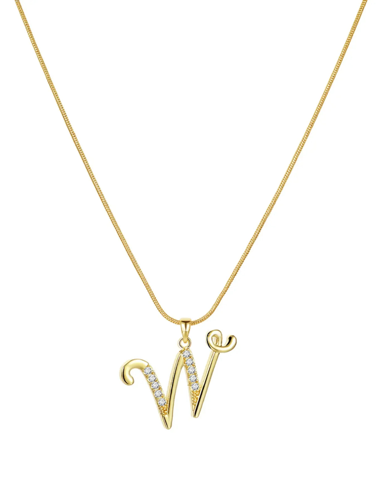 Elegant Simple 26 Letter Copper Zircon Pendant Necklace for Women, Alphabet Letter Necklace, Stylish Jewelry Accessory, Perfect Gift Idea, Necklace Initial, Birthday Gift Jewelry