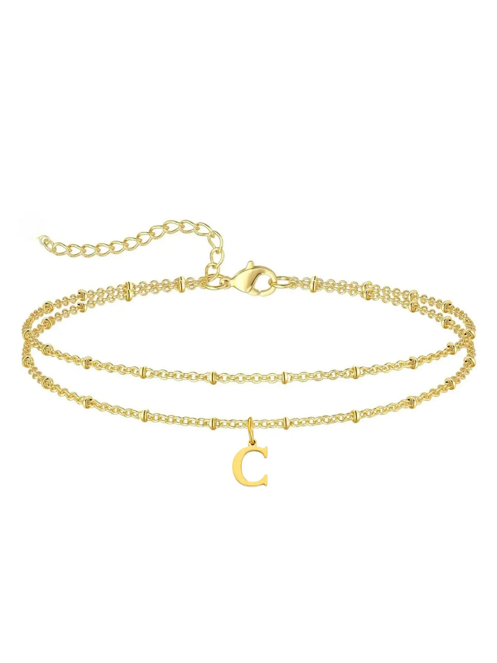 Letter A Design Anklet for Women, Fashion Jewelry for Party, Daily Clothing Decor, Jewelry for Birthday Gift, Personalized Jewelry Gift, Adjustable Anklet, Initial Anklet, Trendy Jewelry