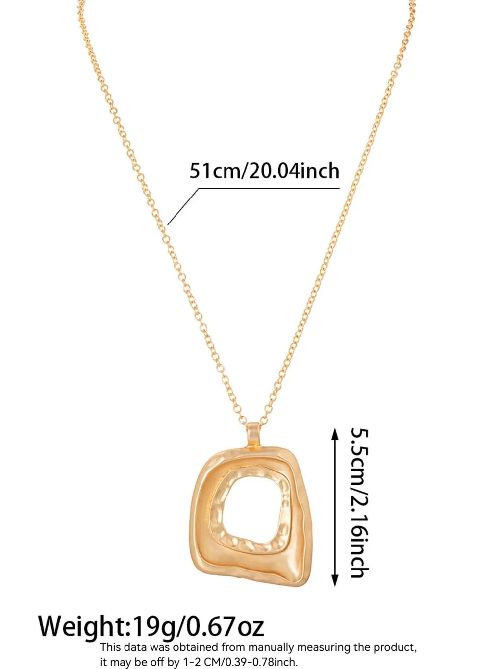 Boho Style Pendant Necklace, Large Open Design Fashionable Jewelry Accessories, Stylish Fashion Accessory, Perfect for Daily Wear & Party, Metal Chain Necklace
