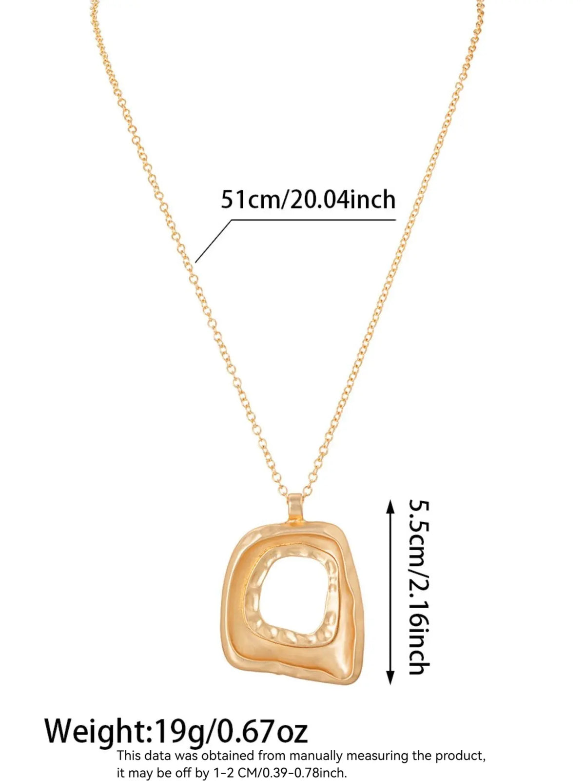 Boho Style Pendant Necklace, Large Open Design Fashionable Jewelry Accessories, Stylish Fashion Accessory, Perfect for Daily Wear & Party, Metal Chain Necklace