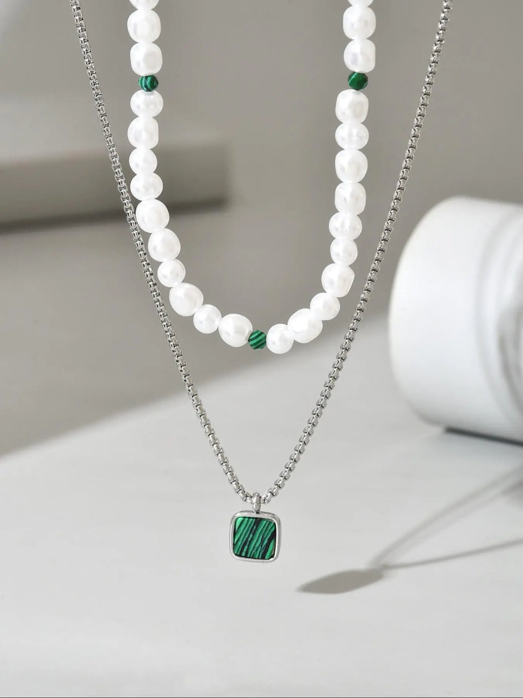 Men's Fashion Faux Pearl Decor Pendant Necklace, Casual Jewelry for Party, Trendy Versatile Beaded Necklace for Daily Wear, Birthday Gift