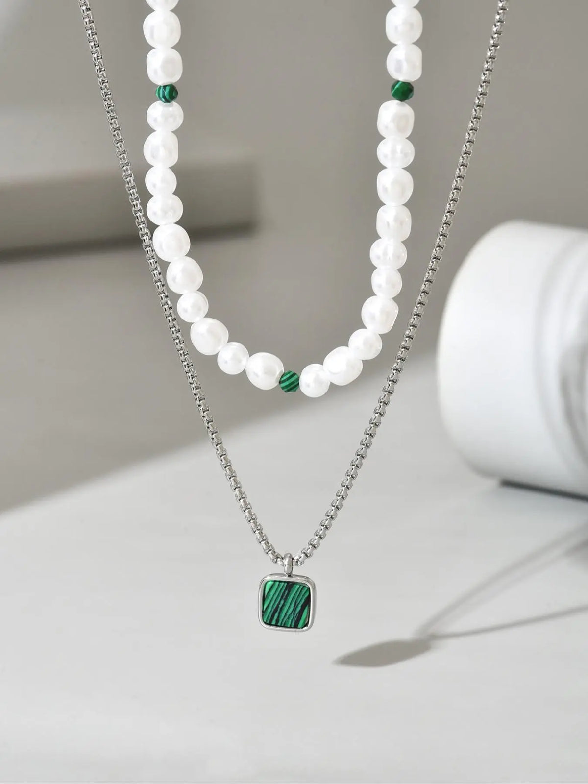 Men's Fashion Faux Pearl Decor Pendant Necklace, Casual Jewelry for Party, Trendy Versatile Beaded Necklace for Daily Wear, Birthday Gift
