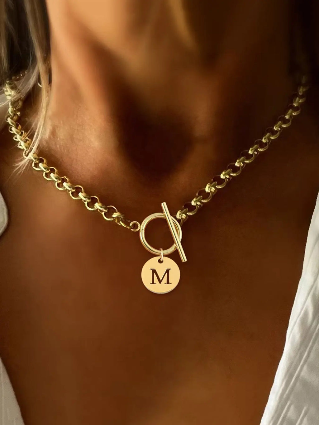 New Classic Simple Fashion Women's Initial Necklace, All Seasons Jewelry, Letter Pattern Design