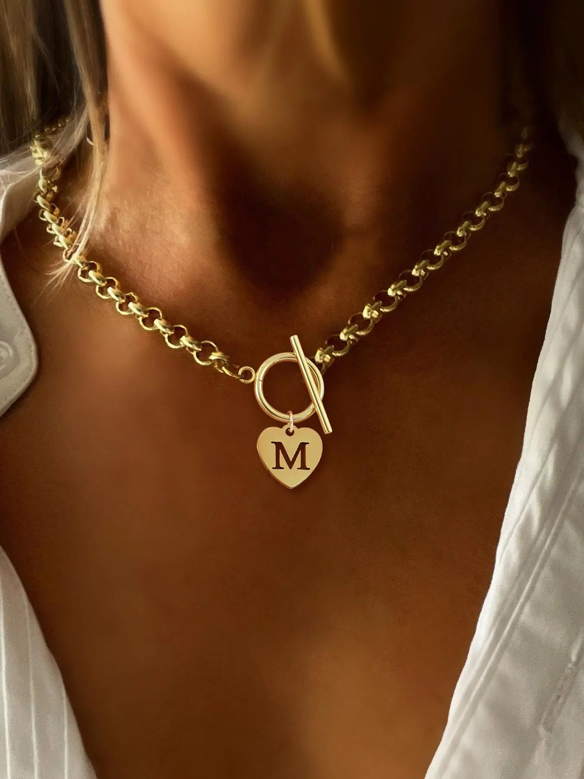 New Classic Simple Fashion Women's Initial Necklace, All Seasons Jewelry, Letter Pattern Design