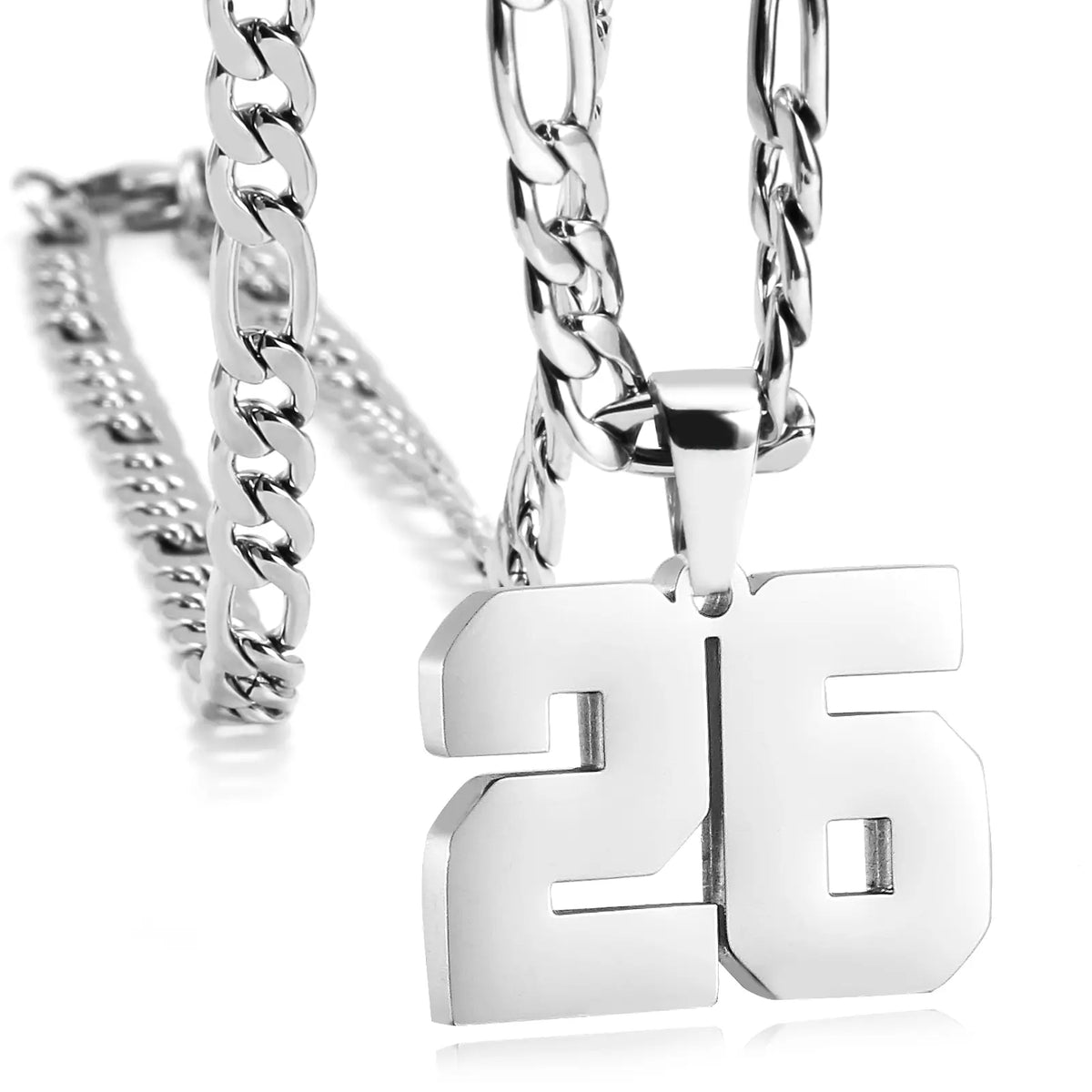 CaptainSteeL Personalized Number Pendant Necklaces for Men - 24in Stainless Steel Chains, Sports Team Inspiration Jewelry Gift, Men's Accessories, Football Drip Accessories, Mens Gifts, Waterproof Wear,sohochic