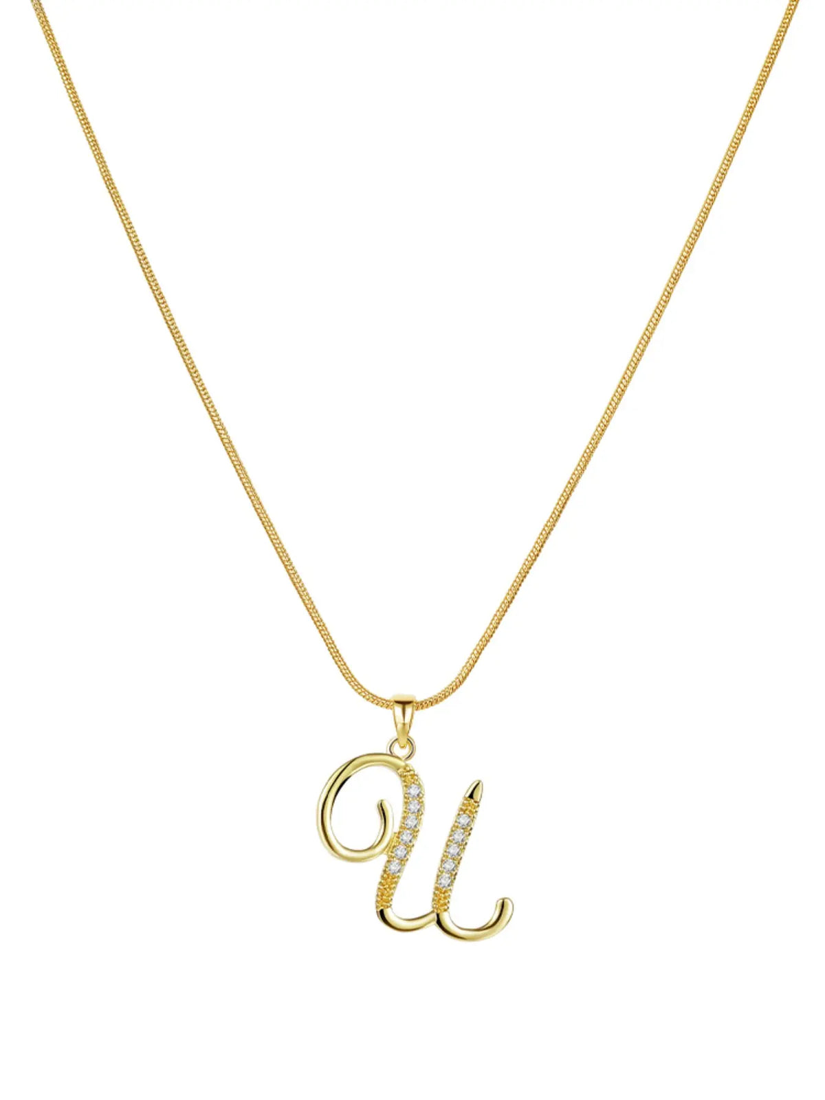 Elegant Simple 26 Letter Copper Zircon Pendant Necklace for Women, Alphabet Letter Necklace, Stylish Jewelry Accessory, Perfect Gift Idea, Necklace Initial, Birthday Gift Jewelry