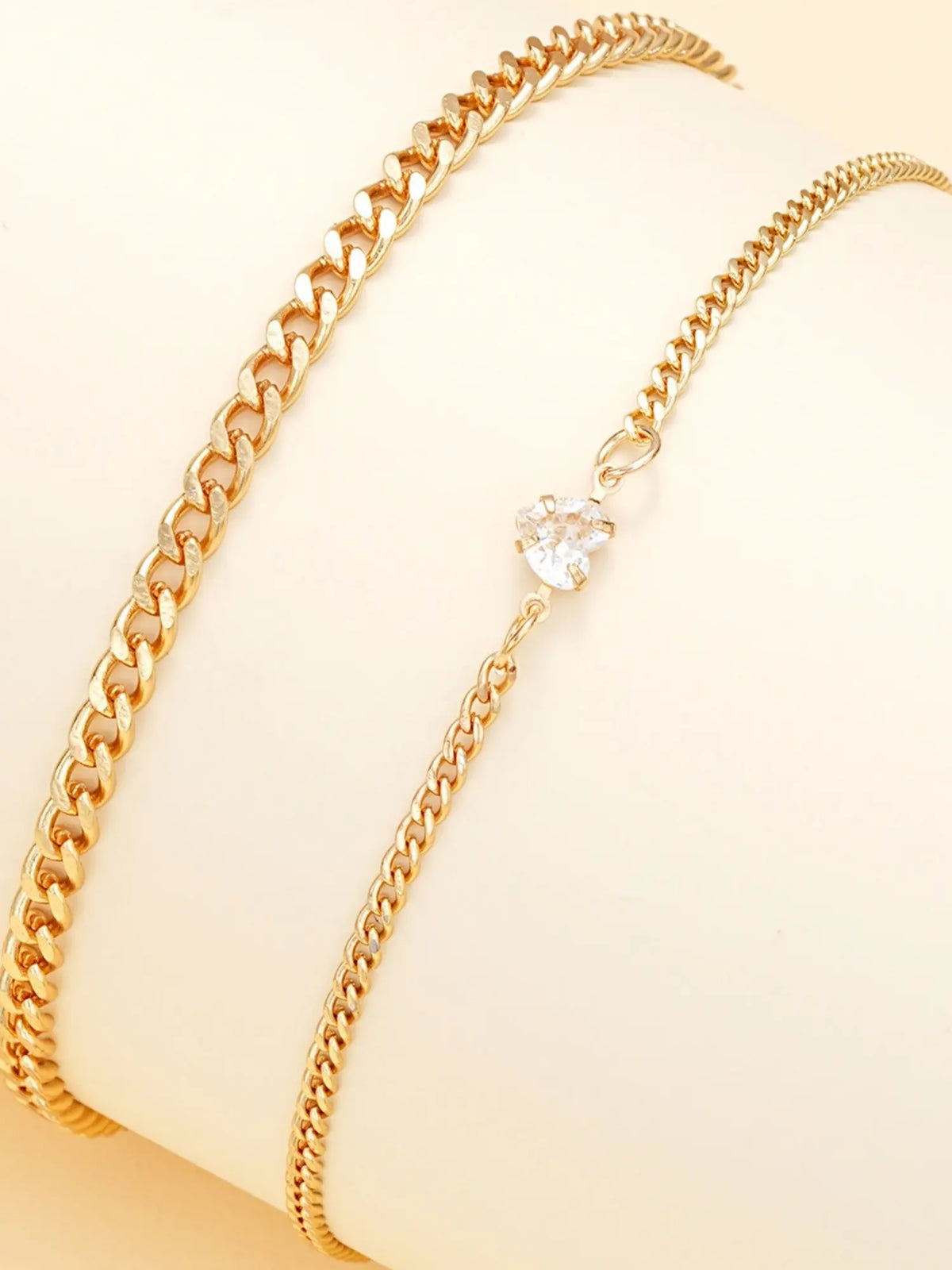 2-Piece Cuban Chain Anklet Set for Women, Minimalist Stainless Steel Zirconia Ankle Bracelets Foot Jewelry for Parties & Gifts, Trendy Jewelry
