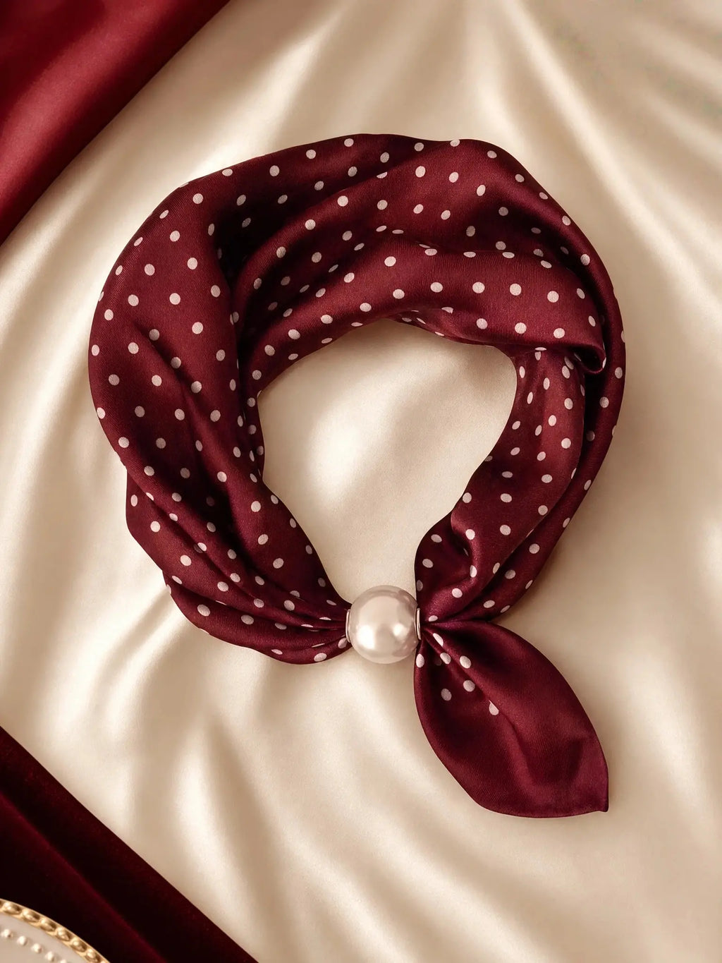Pearl Necklace with Magnetic Buckle and Scarf Pendant, Elegant Stylish Women's Scarf for All Seasons, Fashionable Accessory for Gifts