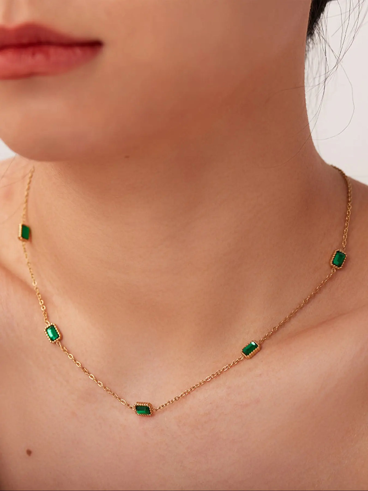 Women's Stainless Steel Non Tarnish No Tarnishing Gemstone Necklace with Colorful Natural Stone Beads, Casual Daily Wear Jewelry Gift, Random Colors and Styles