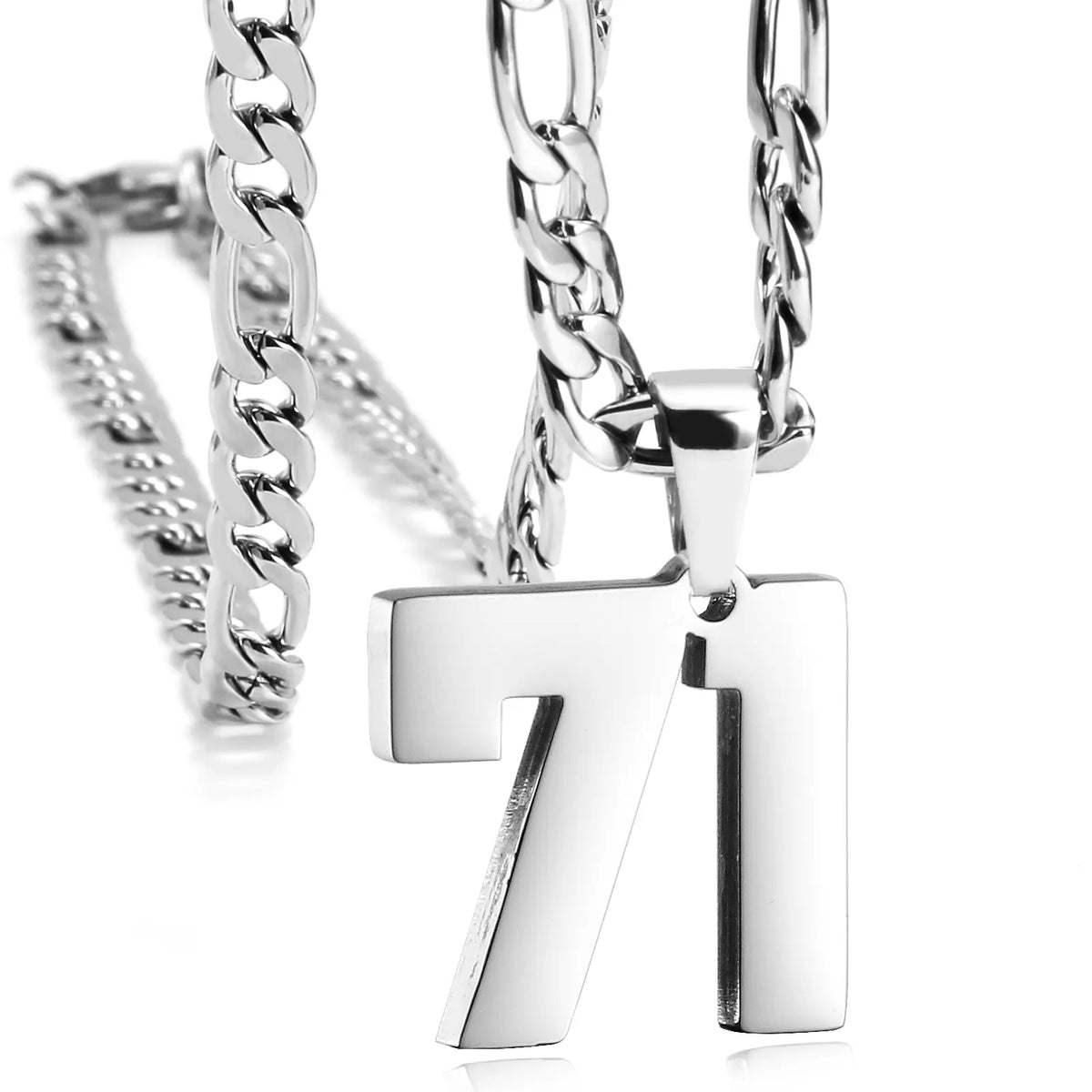 CaptainSteeL Personalized Number Pendant Necklaces for Men - 24in Stainless Steel Chains, Sports Team Inspiration Jewelry Gift, Men's Accessories, Football Drip Accessories, Mens Gifts, Waterproof Wear,sohochic