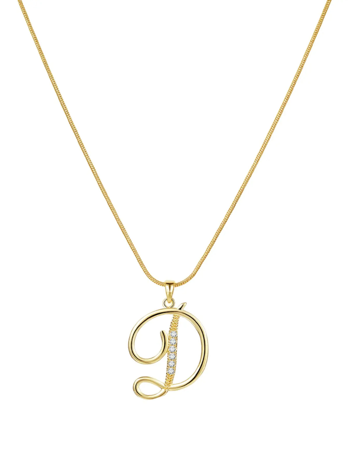 Elegant Simple 26 Letter Copper Zircon Pendant Necklace for Women, Alphabet Letter Necklace, Stylish Jewelry Accessory, Perfect Gift Idea, Necklace Initial, Birthday Gift Jewelry