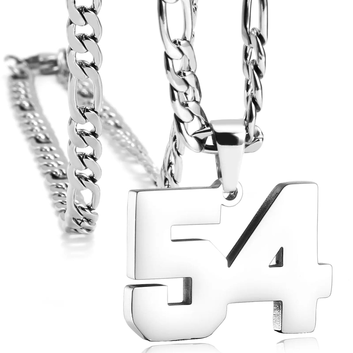 CaptainSteeL Personalized Number Pendant Necklaces for Men - 24in Stainless Steel Chains, Sports Team Inspiration Jewelry Gift, Men's Accessories, Football Drip Accessories, Mens Gifts, Waterproof Wear,sohochic