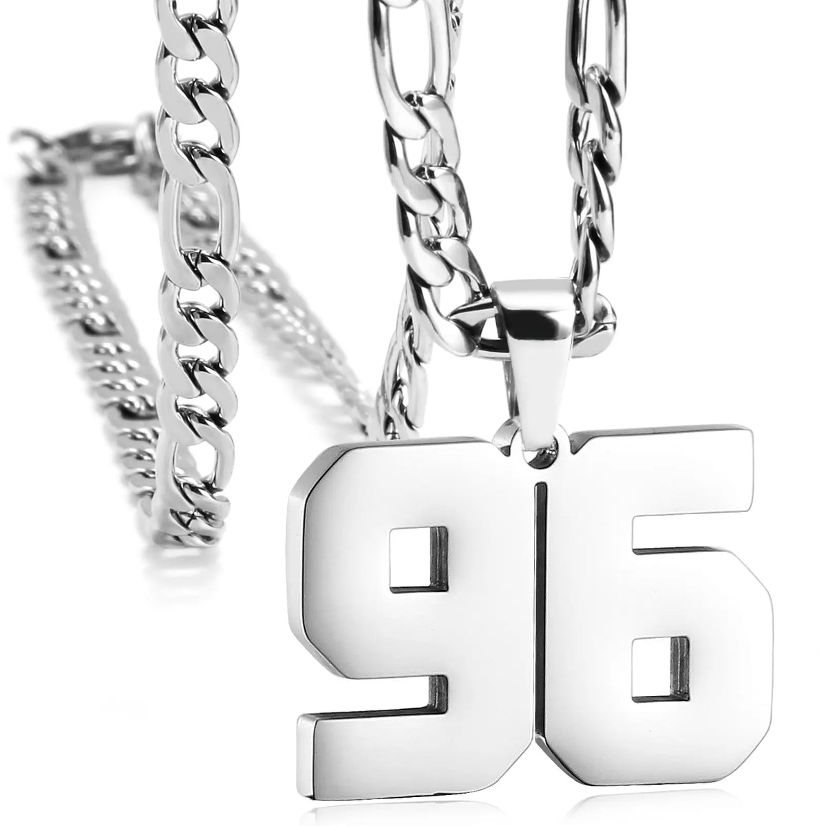CaptainSteeL Personalized Number Pendant Necklaces for Men - 24in Stainless Steel Chains, Sports Team Inspiration Jewelry Gift, Men's Accessories, Football Drip Accessories, Mens Gifts, Waterproof Wear,sohochic