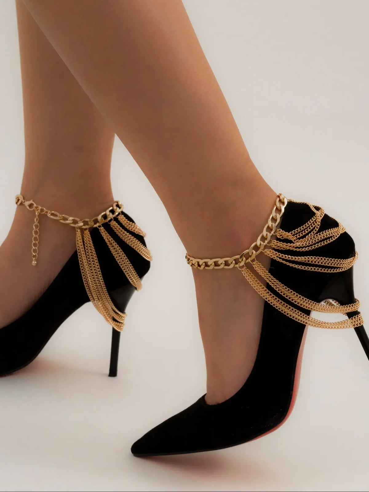 Creative Multi-Layer Chain Fringe Women's Foot Jewelry, Layered Stylish Anklet Accessory, Unique Fashionable Design, Trendy Jewelry, Perfect for Daily Wear
