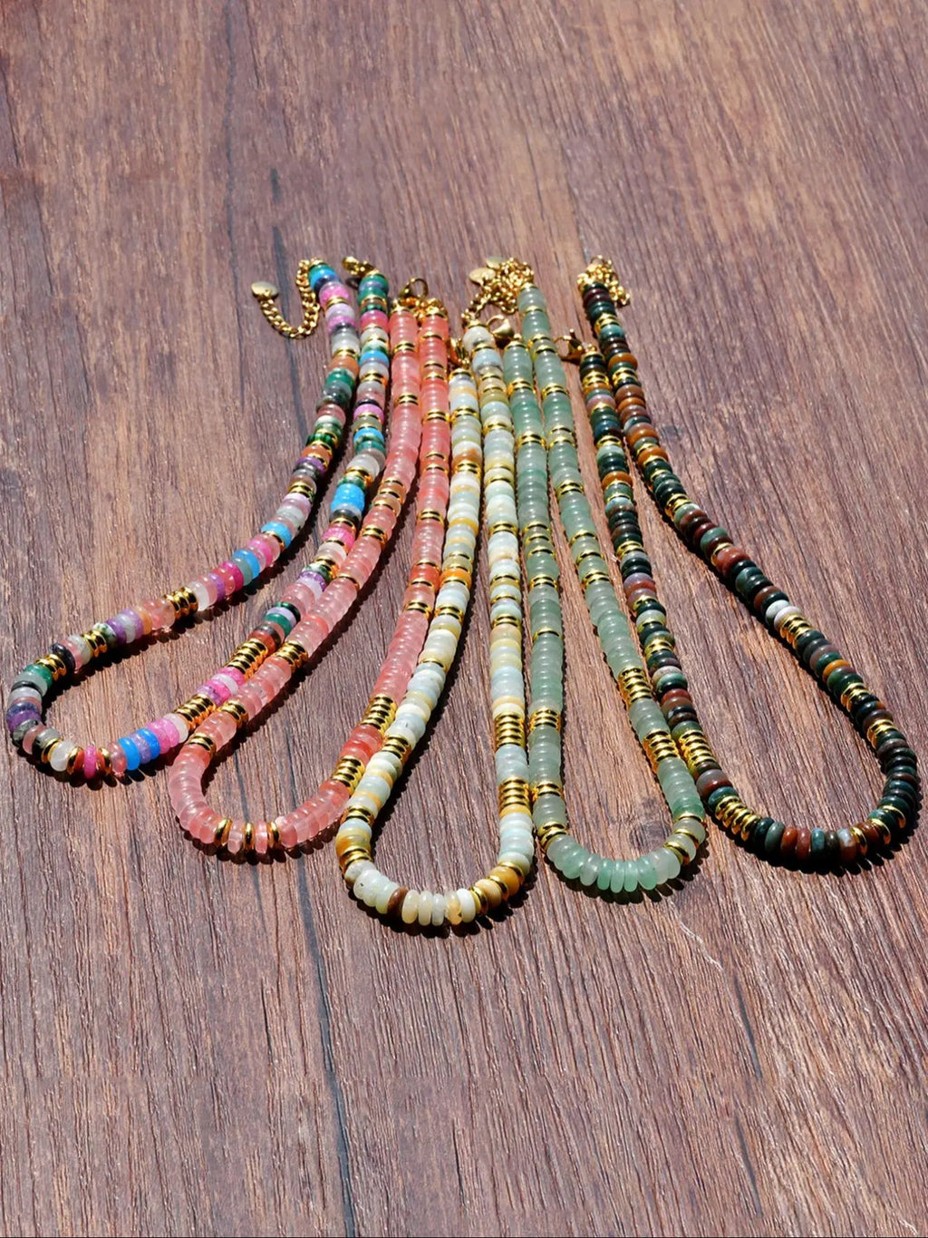 Natural Stone Beaded Necklace, Boho Style Jewelry for Women, Fashion Accessory for Party & Daily Wear, Jewelry for Birthday Gift, Modern Versatile Accessories, Decorative Necklace