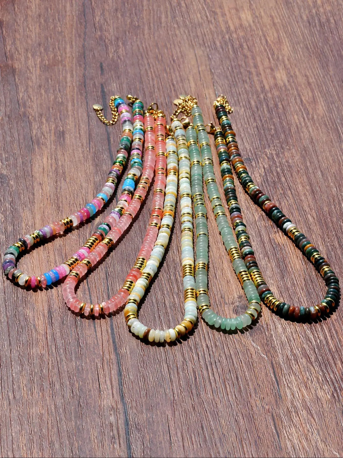 Natural Stone Beaded Necklace, Boho Style Jewelry for Women, Fashion Accessory for Party & Daily Wear, Jewelry for Birthday Gift, Modern Versatile Accessories, Decorative Necklace