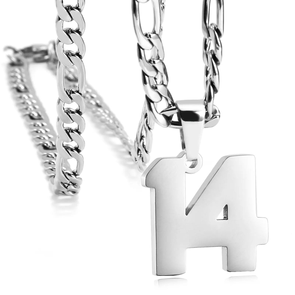 CaptainSteeL Personalized Number Pendant Necklaces for Men - 24in Stainless Steel Chains, Sports Team Inspiration Jewelry Gift, Men's Accessories, Football Drip Accessories, Mens Gifts, Waterproof Wear,sohochic
